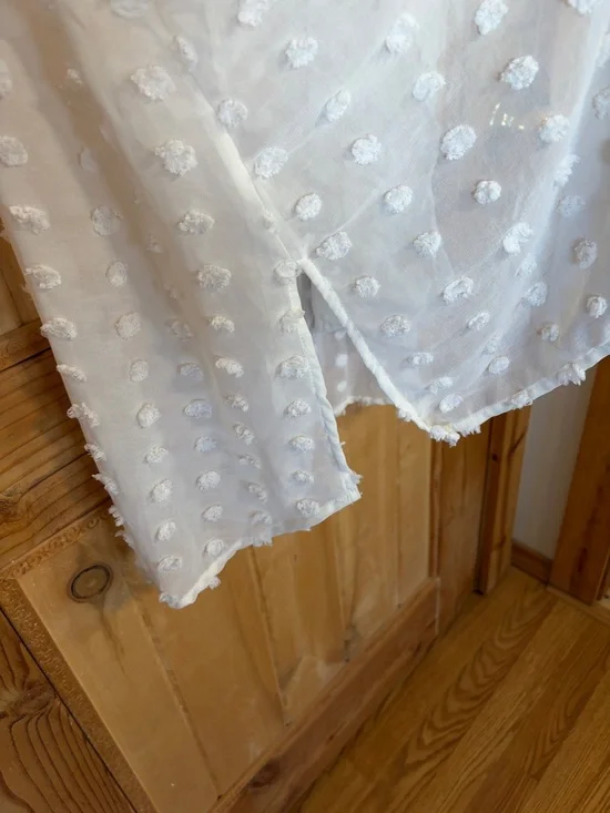 🌻5 for $30🌻 Maurices Cream Swiss Dot Sheer Kimono Cover-Up - Picture 7 of 13